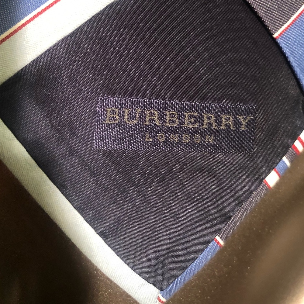 Men’s Burberry London Blue Striped Necktie - Picture 6 of 6